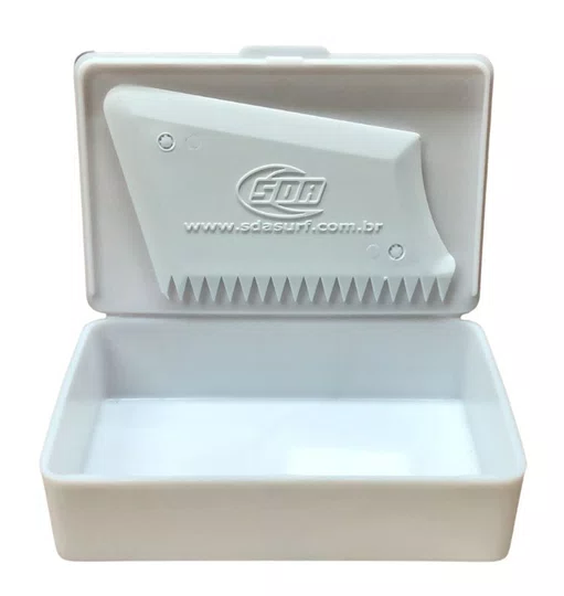 Porta Parafina Com Raspador de Superficie da Prancha de Surf SDA - Branco