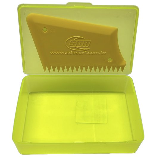Porta Parafina SDA com Raspador de Superficie da Prancha de Surf - Amarelo