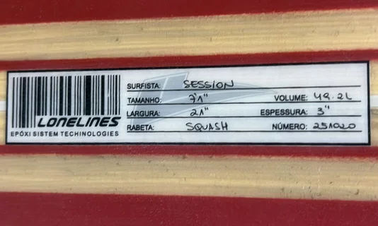 Prancha de Surf Funboard Session 7.1 Semi-Nova 49.2 Litros de Volume - Madeirada/listras Bordo