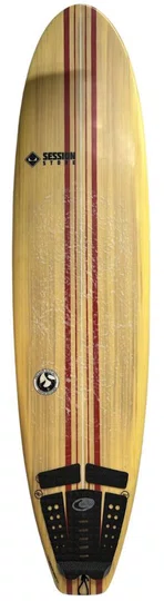 Prancha de Surf Funboard Session 7.1 Semi-Nova 49.2 Litros de Volume - Madeirada/listras Bordo