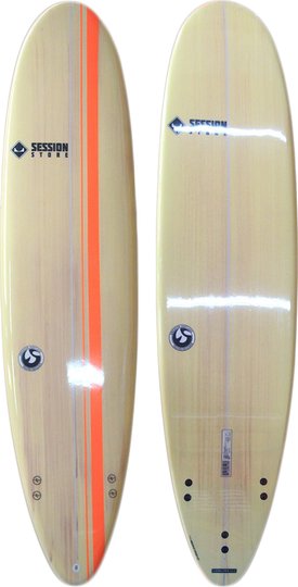 Prancha de Surfboard Session Funboard 7'1 X 21" X 3" X 49L - Madeira/Laranja