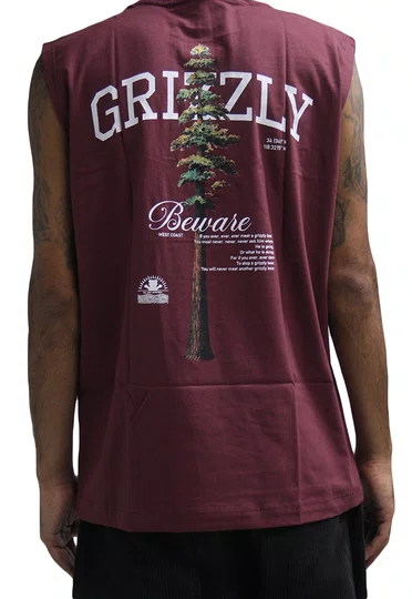 Regata Grizzly Tallest Pine Estampada - Vinho