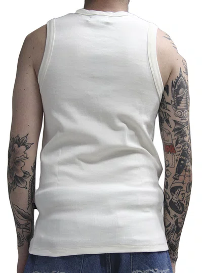 Regata Masculina Canelada Plano C Tank Top Estampada - Off White