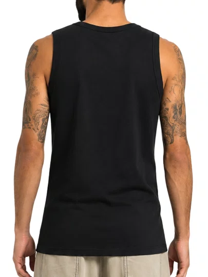 Regata Masculina Canelada Plano C Tank Top - Preto