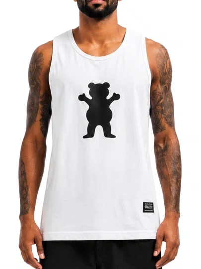 Regata Masculina Grizzly Og Bear Tee - Branco