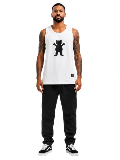 Regata Masculina Grizzly Og Bear Tee - Branco