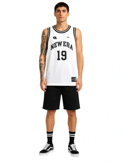 Regata Masculina New Era Core - Branco/Preto