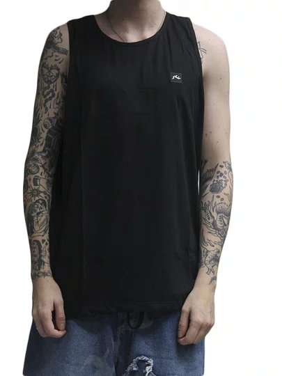 Regata Masculina Rusty Essencial Estampada - Preto