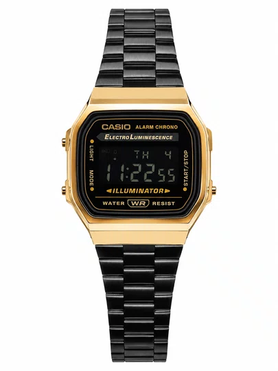 REL CASIO VINTAGE DIGITAL A168WEGB-1BDF DOURADO/PRETO