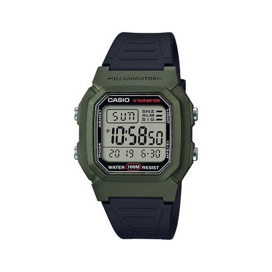 Relógio Casio Standard W-800HM-3AVDF Digital - Preto/Verde