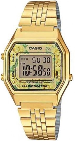 Relógio Casio Vintage LA680WGA-9CDF Digital - Dourado/Amarelo Floral