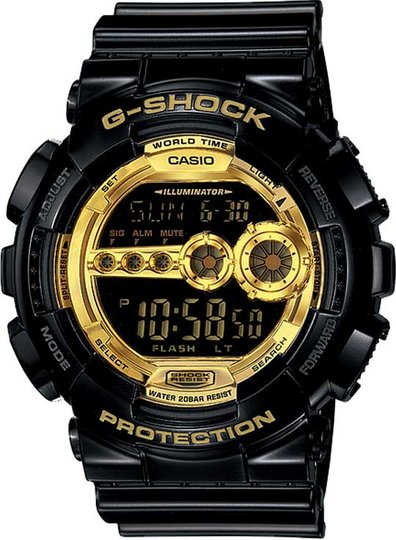 Relógio Digital Masculino G-SHOCK da CASIO GD-100GB-1DR - Preto/Dourado