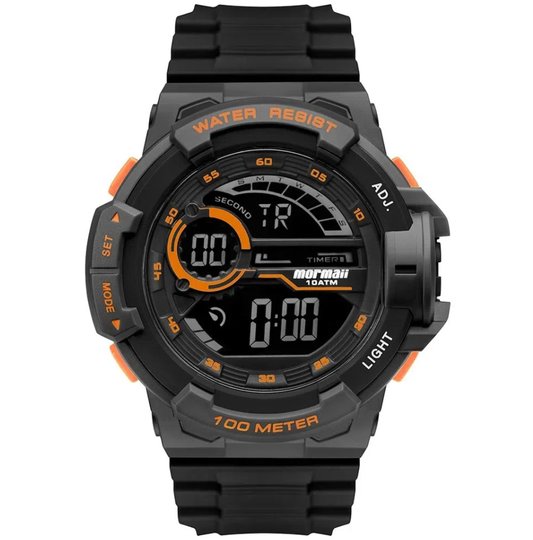 Relógio Mormaii Wave MO3660AE/8L - Preto/Laranja