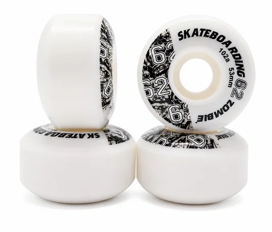 Roda 62 Zombie Modelo 010 53MM 102A - Preto/Branco