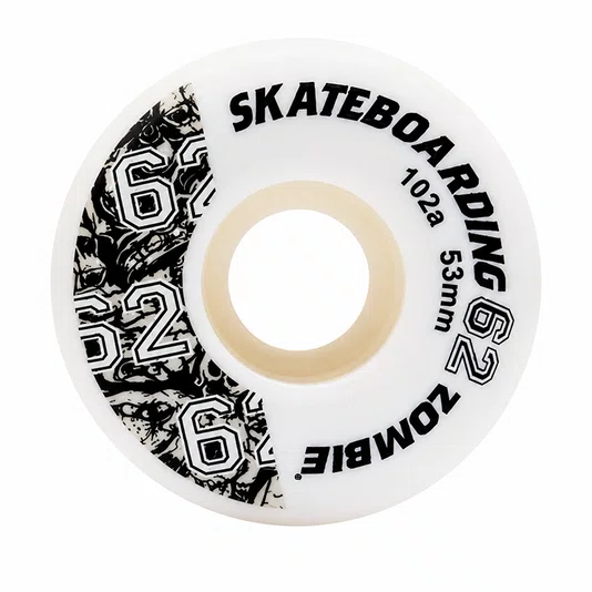 Roda 62 Zombie Modelo 010 53MM 102A - Preto/Branco
