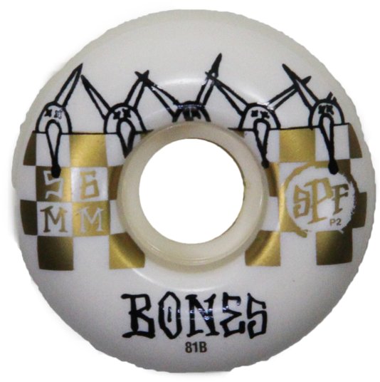 Roda Bones SPF Tiles 56mm 81B - Branco/Dourado 
