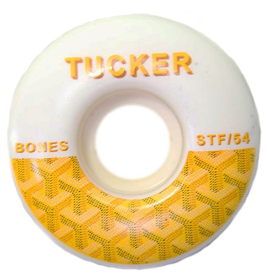 Roda Bones STF Tucker Goyard STF 54mm - Branco/Amarelo