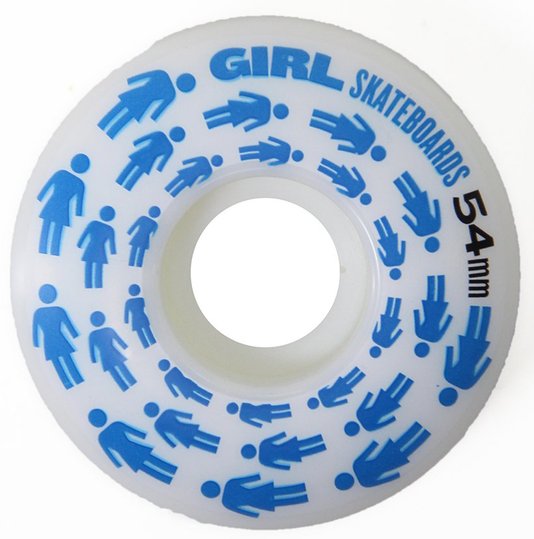 Roda Girl Stripe 54mm - Branco/Azul 