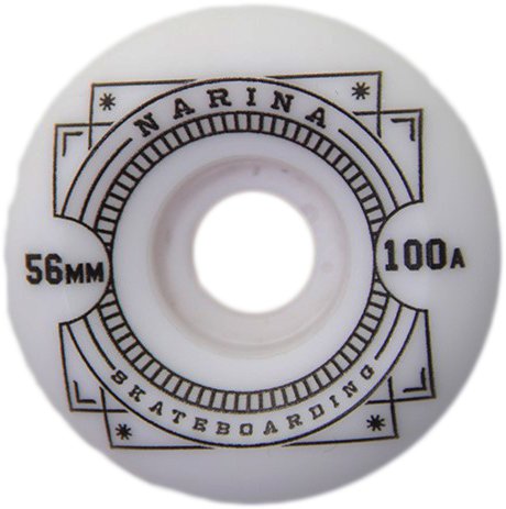 Roda Narina Monograma 100a 56mm - Branco/Preto