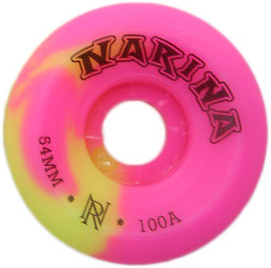 Roda Narina Rajada 54mm 100a - Rosa/Amarelo