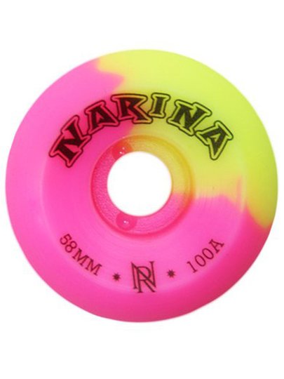 Roda Narina Rajada 58mm 100a - Rosa/Amarelo