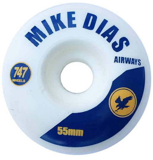 Roda Para Skateboard 747 Wheels Pro Model Mike Dias 55mm - Branco