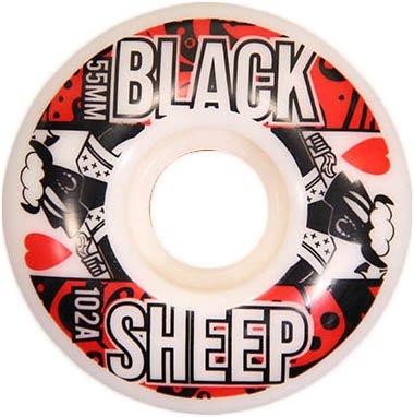 Roda para Skateboard Blacksheep Sheep S2 55mm 102A - Preto/Vermelho