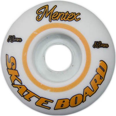 Roda para Skateboard Mentex Class 53mm - Branco/Laranja