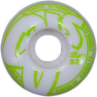 Roda para Skateboard OJ Concentrate 101A 53mm - Branco/Verde