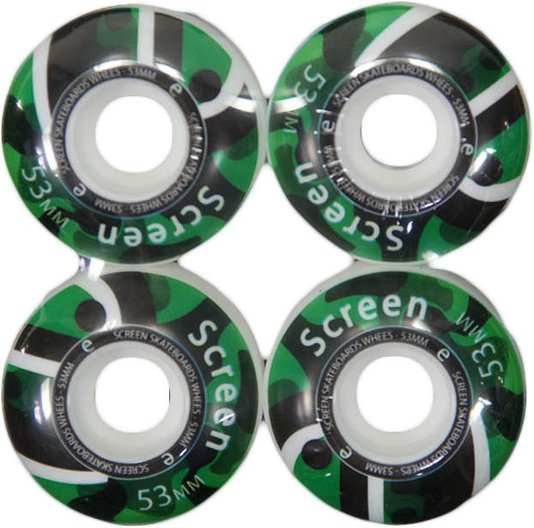 Roda para Skateboard Screen 53mm - Branco/Verde