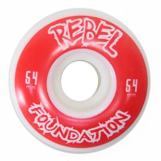 Roda Rebel Foundation 54MM - Branco/Vermelho