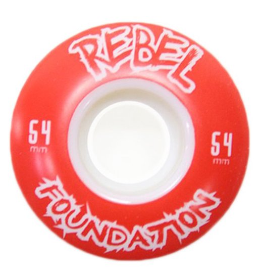 Roda Rebel Foundation 54mm - Branco/Vermelho