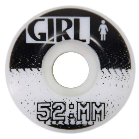 Roda Skateboard Girl B&W 52mm - Branco/Preto