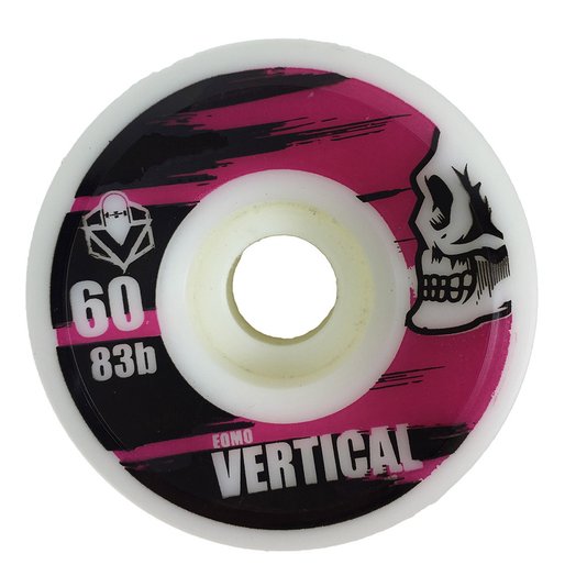 Roda Skateboard Vertical Skull 60mm com 83b de Dureza - Rosa/Preto