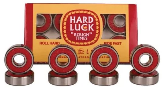 Rolamento Skate Hard Luck Roll hard Performance Skateboard Bearings - Red