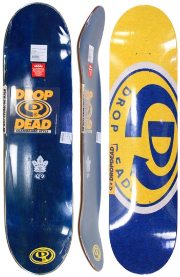 Shape para Skateboard Dropdead OG Team 8.5 - Amarelo/Azul