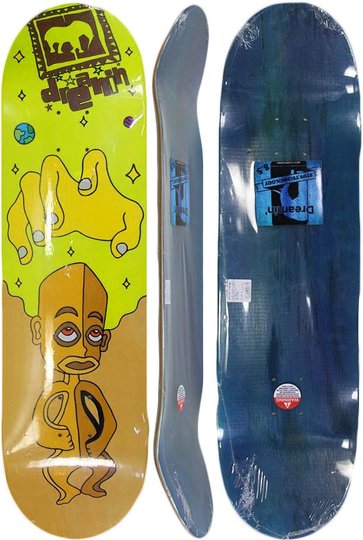 Shape para Skateboard Dreamin Marfim/Fiber Mind Control Mueller Studios 85 - Verde Limão