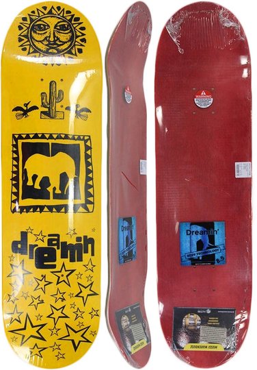 Shape para Skateboard Dreamin Marfim/Fiber Stars 85 - Amarelo