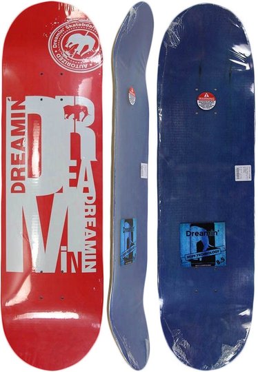 Shape para Skateboard Dreamin Marfim/Fiber Team Red 85 - Vermelho