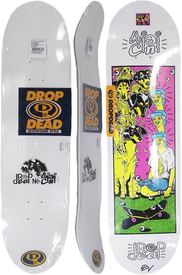 Shape para Skateboard Dropdead NK2 Psicodelic Dog 85 - Branco