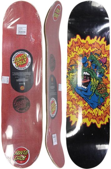 Shape para Skateboard Santa Cruz Powerlyte Toxic Hand - Preto/Amarelo