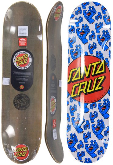 Shape para Skateboard Santa Cruz Fiber 8.25 - Branco/Azul