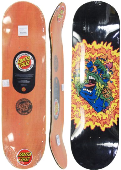 Shape para Skateboard Santa Cruz Fiber Toxic Hand 9.0 - Preto/Laranja