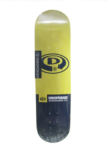 Shape Skateboard Dropdead Marfim 7.75 - Preto/Amarelo