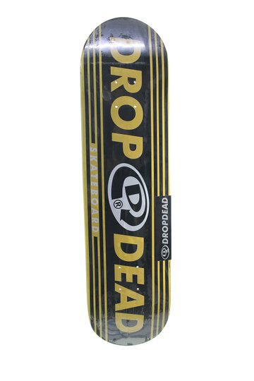 Shape Skateboard Dropdead Serie Retro 7,75 - Preto/Amarelo