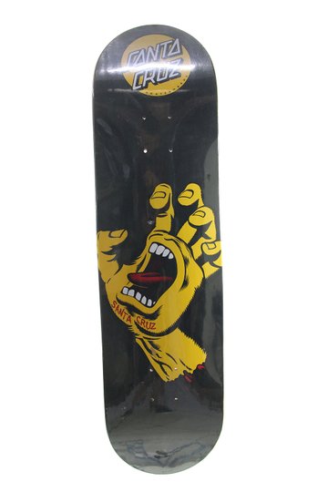 Shape Skateboard Santa Cruz Powerlyte Screaming Hand Maple 8,5 - Preto/Amarelo