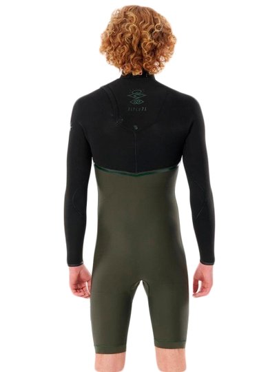 Short John E-Bomb Zip Free 22BG - Preto/Verde Escuro