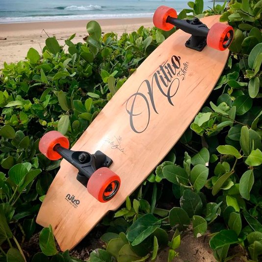 Simulador de Surf Nitro SK8 Carlos Burble e Bambu 31" X 10" - Madeira