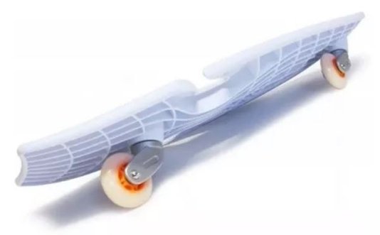 Simulador de surf waveboard de 2 rodas MooLahh Street 360° Medindo 79cm x 13cm x 25,5cm - Branco/Laranja/Azul