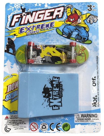 Skate de dedo Finger X-Treme Manobra - Amarelo/Vermelho